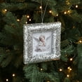thumbnail image 4 of Rectangle Silver Glitter Photoframe Christmas Tree Ornament Christmas Picture Ornaments 4.53x4.53x0.7" Picture Frames for Christmas Tree Decorations JASKFLY, 4 of 6