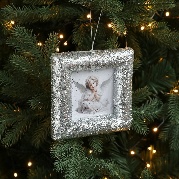 Herunwer Christmas Photo Frame Ornament Pendant Charms-Hanging Ornament for Christmas Tree Hanging Decoration - Decorations