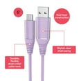 thumbnail image 2 of onn 6ft USB-C to USB-A Charging Cable, USB-IF Certified, Purple - Compatible with iPhone 16 Series, iPhone 15 Series, Samsung Galaxy, Note, Pixel Devices iPad Pro, & More, 2 of 6