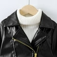thumbnail image 5 of Otqutp Toddler Girls Boys Motorcycle Leather Jacket PU Faux Biker Coat Fall Winter Solid Color Long Sleeve Lapel Outerwear, 5 of 8