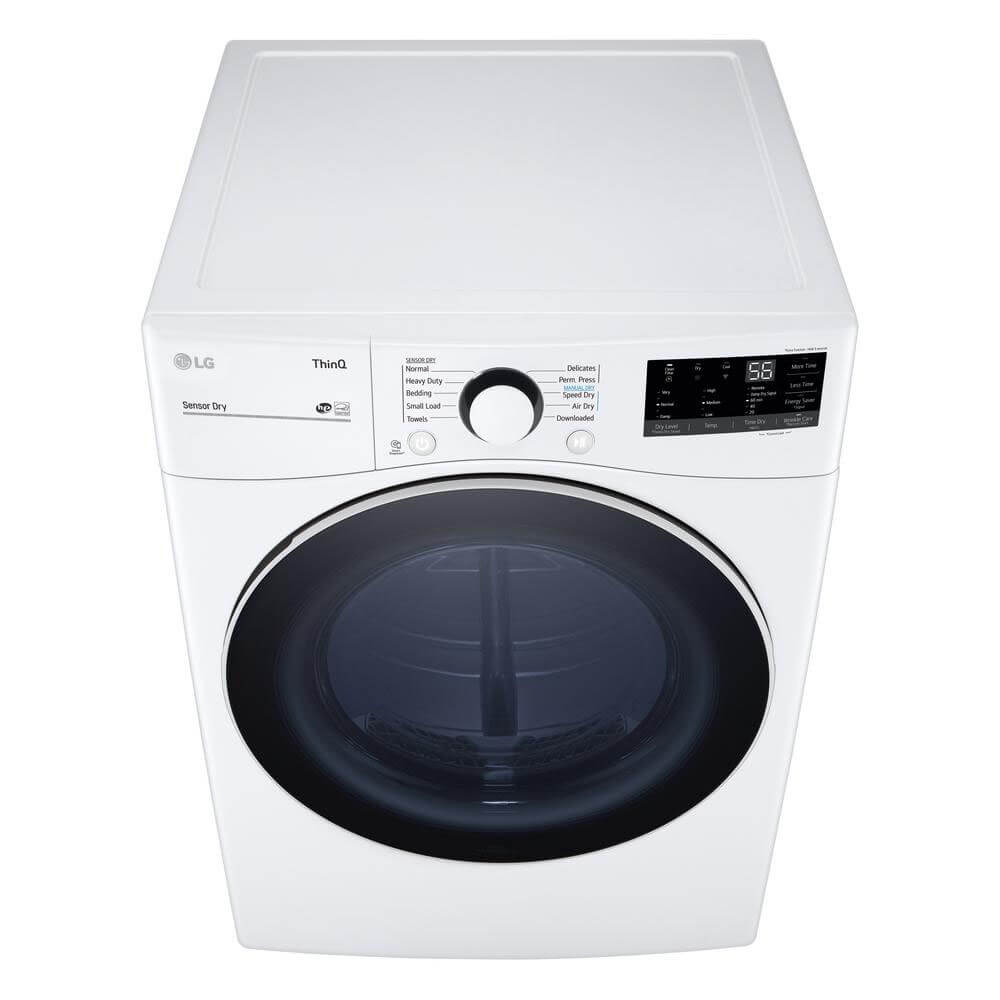 LG DLE3600W 7.4 Cu. Ft. Ultra Large Capacity Smart wi-fi Enabled White Front Load Electric Dryer with Built-In Intellig - image 4 of 7