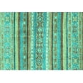 thumbnail image 1 of Ahgly Company Machine Washable Indoor Rectangle Abstract Turquoise Blue Modern Area Rugs, 2' x 3', 1 of 4