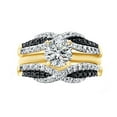 thumbnail image 3 of AFFY Black & White Natural Diamonds Solitaire Engagement Enhancer Ring in 10k Yellow Gold (1/2 Cttw), 3 of 3