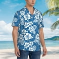 thumbnail image 2 of Lsque Leaves And Flowers pattern Hawaiian Shirt for Men, Unisex Summer Beach Casual Short Sleeve Button Down Shirts-Small, 2 of 9