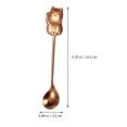 thumbnail image 4 of EeaseMX 5 cucharas de acero inoxidable con forma de gato de la suerte, cucharas para revolver, vajilla, 4 of 7