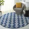 thumbnail image 2 of SAFAVIEH Tulum Lancaster Geometric Striped Area Rug, Navy/Ivory, 6'7" x 6'7" Round, 2 of 7
