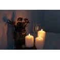 thumbnail image 4 of GenSwin 3D Wick Flameless Flickering Candles Battery Operated with Remote Timer, Real Wax Pillar LED Votive Candles Warm Light, Set of 3 Party/Wedding/Home Decor(White, D3â€ x H4.6â€ 5.8â€ 6.8â€), 4 of 15