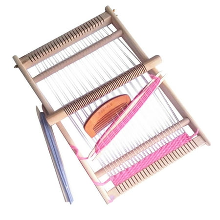 

Large Size DIY Hand-Knitting Wooden Loom Toys Children Weaving Machine Intellectual Development Loom Toys(Random Color of Wool)