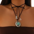 thumbnail image 2 of Boho Turquoise Necklace Western Necklaces for Women Country Concert Outfits Layered Black Brown Leather Choker Western Cowgirl Outfits Jewelry, 2 of 16