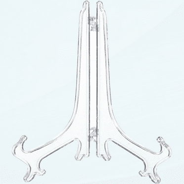 10 Inch Clear Plastic Easels or Stand/Plate Holders to Display Pictures or Other Items at Weddings, Home Decoration, Birthdays, Tables (6 Pack)