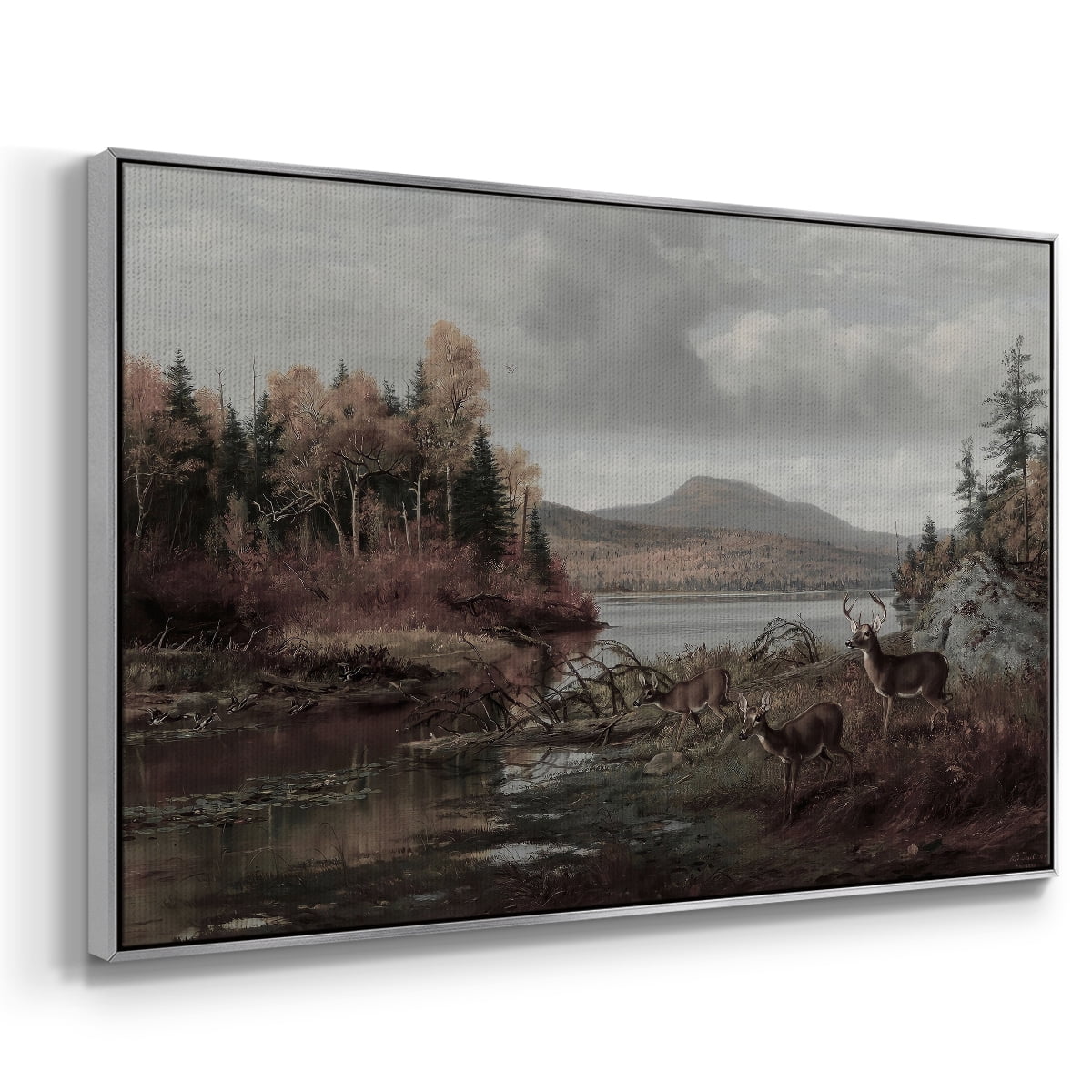 Vintage Landscape-XXVI By Wexford Home Framed in Silver Wood Gallery Wrapped Canvas 17 in. x 25 in.
