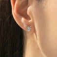 thumbnail image 3 of Bluebell Jewels Women's 14K White Gold Finish Round Cut Cubic Zirconia Bow Earring, 3 of 5