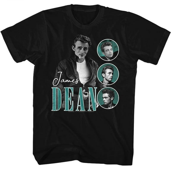 James Dean Three Circles Teal Black Adult T-Shirt