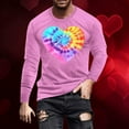 thumbnail image 3 of NuoCaiYun Men's Fashion Valentine's Day Tops Sports Casual Long Sleeve Loose Round Neck Pullover Comfort Blouses, 3 of 6