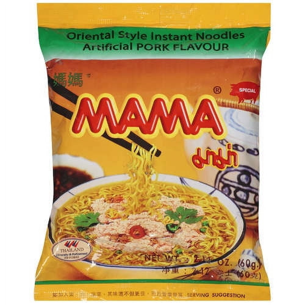 MAMA Instant Noodles, Oriental Style, Artificial Pork Flavor, 2.12
