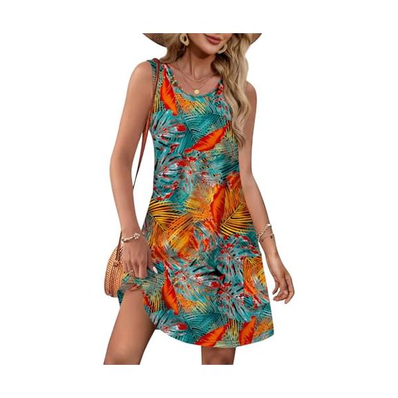 Summer Dresses for Women Casual Sundress with Pocket Beach Cover Up Swimsuit