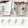 thumbnail image 3 of Farmhouse Kitchen Window Curtains, Swag Curtains Valance for Bedroom Living Room Bathroom, Western Texas Star American Country Berry Rod Pocket Window Treatment Curtain Block Drapes 2 Panels 36"x36", 3 of 9