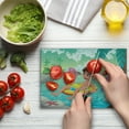 thumbnail image 4 of Mermaid Cutting Board, Teen Boy and Mermaid Swimming Together in Tropical Island Funny Love Theme, Decorative Tempered Glass Cutting and Serving Board, Small Size, Multicolor, by Ambesonne, 4 of 5