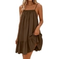 thumbnail image 5 of Horkkom Mini Dresses for Women Solid Color Camisole Summer Dresses Beach Travel Vacation Sundresses, S-2XL, 5 of 9