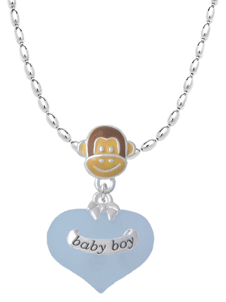 Baby Feet Mia Monkey Charm Necklace 
