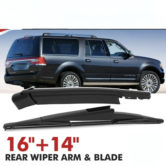 16" 14" Rear Windshield Wiper Arm & Blade Set Compatible With Lincoln Navigator 2009-2017