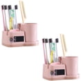 thumbnail image 4 of Soporte creativo para cepillos de dientes antibacteriano con gabinete de almacenamiento para inodoro Caja de almacenamiento para artículos de tocador familiar-Rosa, 4 of 4