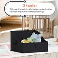 thumbnail image 4 of Ornavo Home 3 Pack Collapsible Trapezoid Large Storage Bins, Foldable Fabric Shelf Storage Basket Closet Organizer and Large Storage Box for Clothes with Handles, Black, 4 of 7