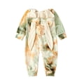 thumbnail image 2 of Biekopu Toddler Baby Bunny Romper Easter Tie-Dye Print Zipper Long Sleeve Hooded Jumpsuit for Newborn Girl Boy Cute Clothes, 2 of 7