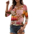 thumbnail image 5 of Halloween Shirts for Women Plus Size Funny 3/4 Sleeve T Shirts Horror Pumpkin Printed Tops Spooky Crew Neck Pullover Holiday Three Quarter Length Blouses, 5XL, 5 of 7