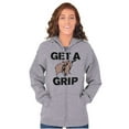 thumbnail image 3 of Get a Grip Golfing Golfer Joke Funny Unisex Fleece Graphic Zip Up Hoodie Brisco Brands 5X, 3 of 5