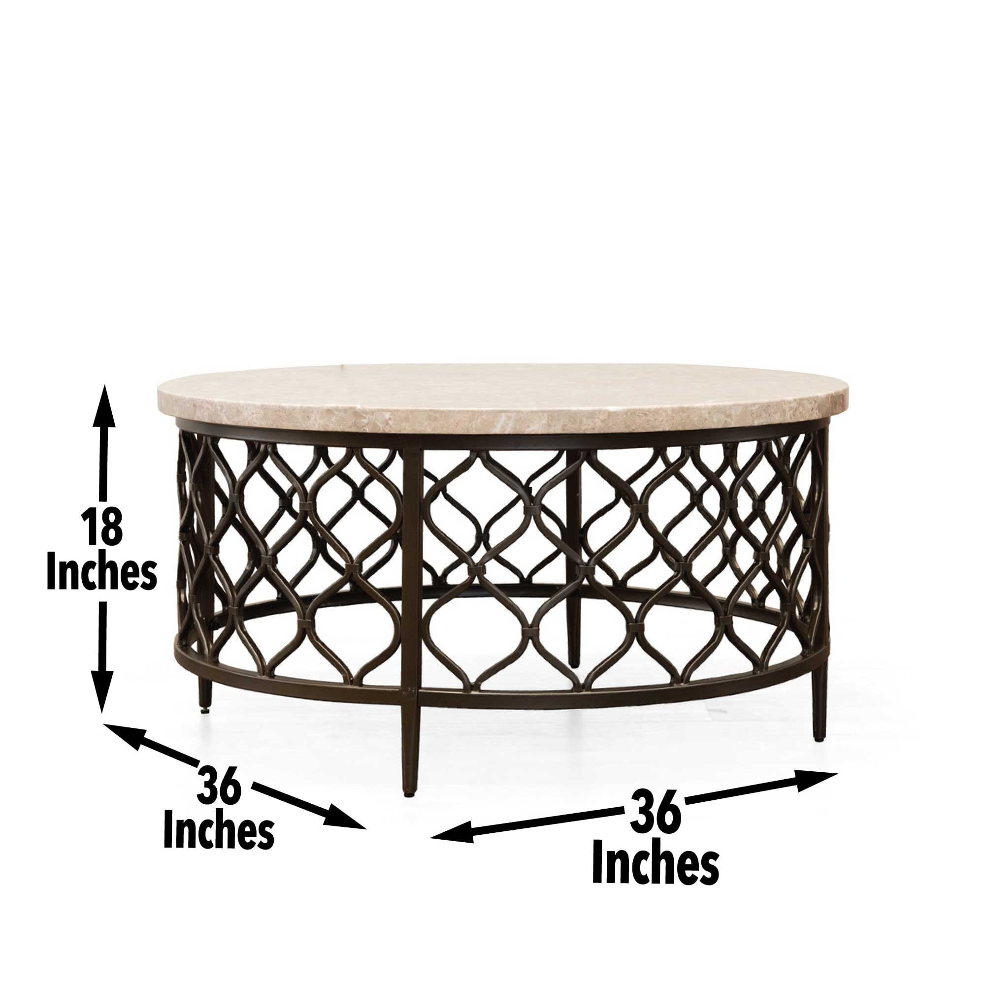 Steve Silver Roland Marble Top 36 inch Round Coffee Table