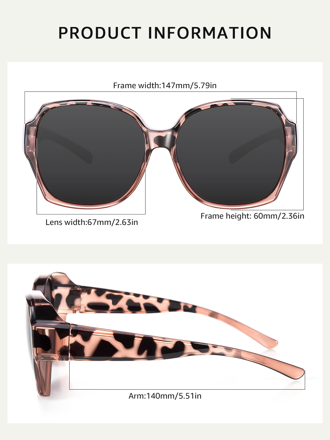 TINHAO Oversized Square Fit Over Polarized Sunglasses photo 6