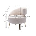 thumbnail image 2 of Accent Chairs, Barrel Chairs with Golden Feet, Polyester Upholstered Sofa Chair, Modern Club Chair for Living Room Bedroom Waiting Room Reception Room, Beige Right, 2 of 9