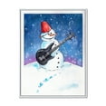 thumbnail image 3 of Designart Christmas Snowman Playing Guitar II Traditional Floating Frame Wall Art, 3 of 4