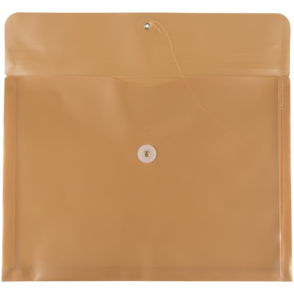 JAM Paper Plastic 9.75" x 14.5", Gold Pearl, 12 Per Pack