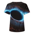 thumbnail image 5 of Penkiiy Galaxy Printed Shirt , Womens Vintage Casual Loose Short Sleeve Tee Tops L Multicolor, 5 of 6