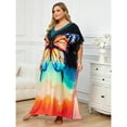 thumbnail image 3 of Sunforyou Women Print Kaftan Dresses Plus Size Swimsuit Coverup  Summer House Dress Caftan Loungewear, 3 of 5
