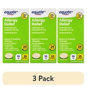 (3 pack) Equate Allergy Relief Cetirizine HCl Softgels, 25 Count, Compare to Zyrtec® Active Ingredient