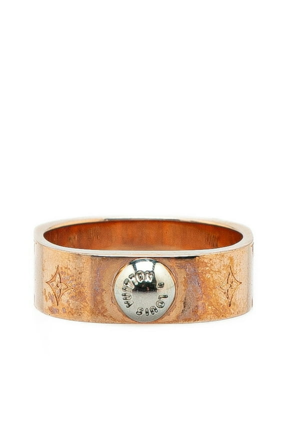Pre-Owned Louis Vuitton Nanogram Berg Ring Size: M M00214 Pink Gold Silver Plated Metal Women's...
