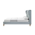 thumbnail image 5 of Rustic Manor Sally Tufted Linen Twin Size Bed Frame, No Box Spring Needed, Sea Blue, 5 of 9