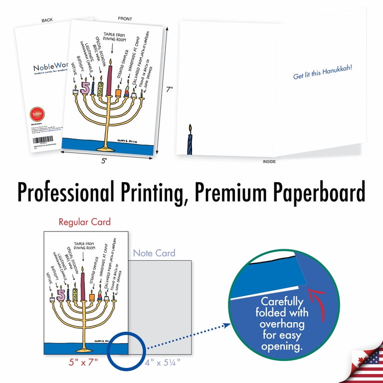 Hanukkah Menorah Greeting Cards with Envelopes, Set of 12 photo 3
