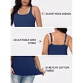 thumbnail image 5 of Charmo Womens Plus Size Cotton Tank Tops with Shelf Bra Adjustable Wider Strap Camisole Basic Undershirts 1X-5X, 5 of 10