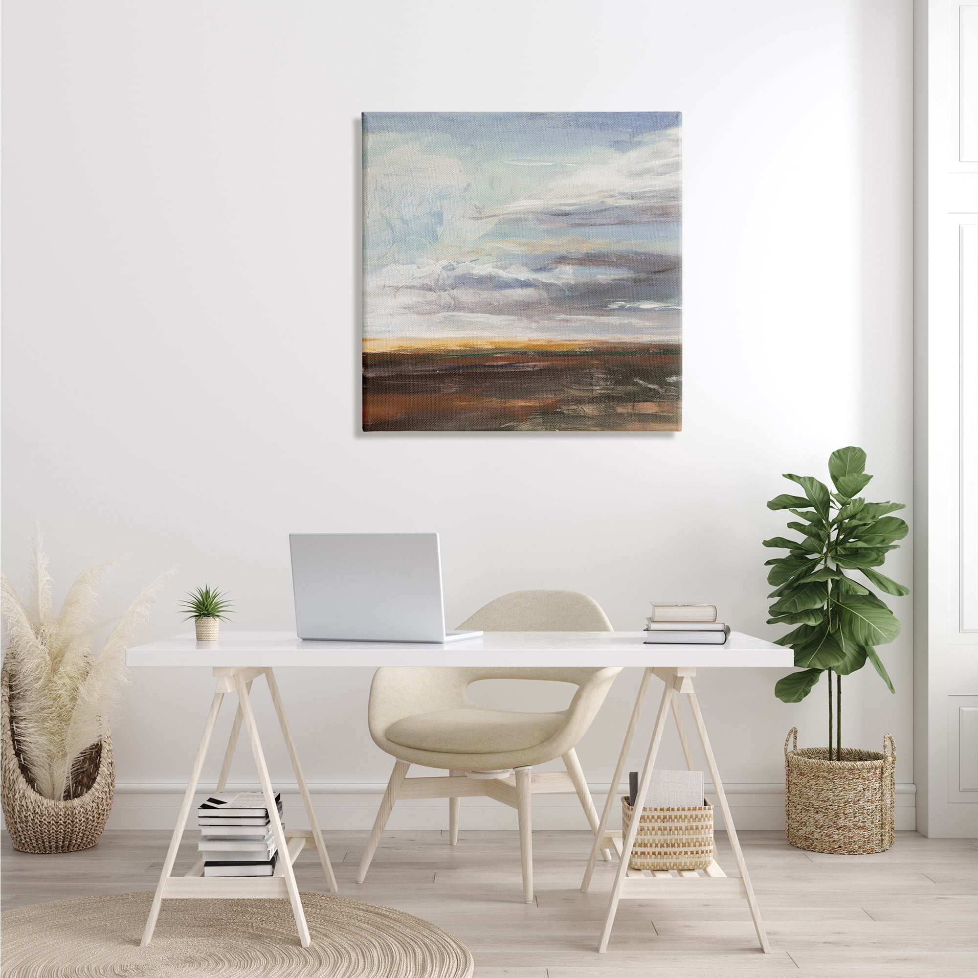 Stupell Industries Abstract Open Meadow Landscape Soft Cloudy Sky, 30 x 30, Designed by Stacy Pollard
