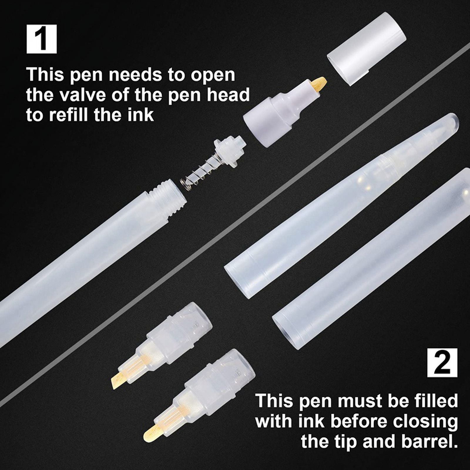 20 Pieces Refillable Paint Pens Empty Pen Rod Paint Markers Refillable Empty Acrylic Paint Marker for
