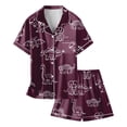 thumbnail image 5 of Ensemble de Pyjamas en Satin pour Fille Imprimé Manches Courtes Boutons Hauts Ensemble Pyjamas Décontractés Ensemble Pyjamas Garçons Garçons Filles Mode, 5 of 5
