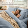 thumbnail image 4 of Bare Home Organic Cotton Duvet Cover Set, Percale Weave, Twin/Twin XL, Dusty Blue, 4 of 10
