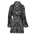 thumbnail image 2 of Grey And Black Snakeskin Women Bathrobe One Size Univeral Fits, Snakes Python Fashion Lightweight Plush Fleece Long Robe For Women, 2 of 3