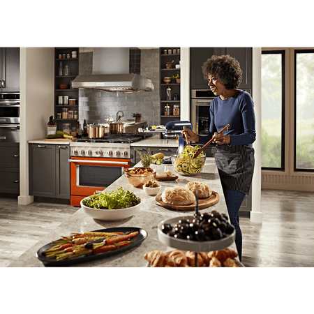 KitchenAid - 5.1 Cu. Ft. Freestanding Dual Fuel True Convection Range with Self-Cleaning - Scorched orange