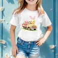 thumbnail image 2 of MIXUE Toddler Girls Tops & T-Shirts Easter Bunny Round Neck Short Sleeve Casual Tops Pullover T Shirts Daily-Wear,White,12-13 Years, 2 of 4