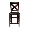 thumbnail image 4 of Counter Height Dining Chairs Set of 2pc Strong Durable Leather-Look Brown Seat and X-back Designed, 4 of 4